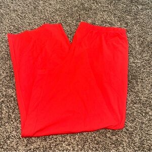 Red Elastic Waist lounge pants with Relaxed Fit